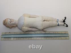 Poupée en porcelaine allemande antique (années 1840-1890) coiffure rare, blonde moulée