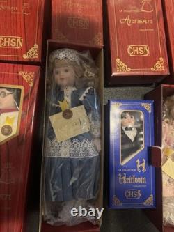 Poupée en porcelaine artisanale CHSN vintage héritage nouvelle collection 17 poupées au total