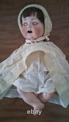 Poupée en porcelaine bisque ancienne fabriquée au Japon (années 1920) Vêtements d'origine