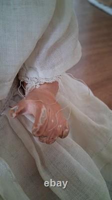 Poupée en porcelaine bisque ancienne fabriquée au Japon (années 1920) Vêtements d'origine