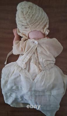 Poupée en porcelaine bisque ancienne fabriquée au Japon (années 1920) Vêtements d'origine