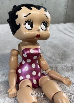 Poupée en porcelaine bisque articulée Betty Boop vintage des années 1980 à pois roses
