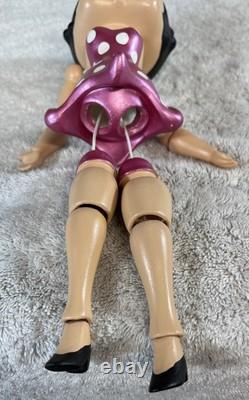 Poupée en porcelaine bisque articulée Betty Boop vintage des années 1980 à pois roses