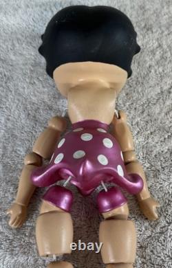 Poupée en porcelaine bisque articulée Betty Boop vintage des années 1980 à pois roses
