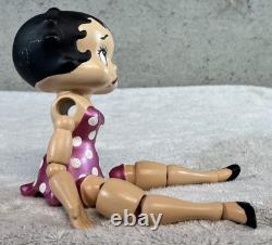 Poupée en porcelaine bisque articulée Betty Boop vintage des années 1980 à pois roses