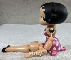Poupée en porcelaine bisque articulée Betty Boop vintage des années 1980 à pois roses