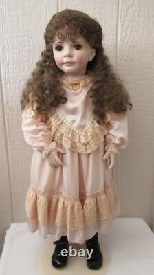 Poupée en porcelaine d'artiste signée OOAK vintage 30 Rachel robe d'enfant vintage