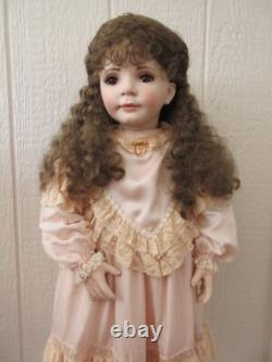 Poupée en porcelaine d'artiste signée OOAK vintage 30 Rachel robe d'enfant vintage