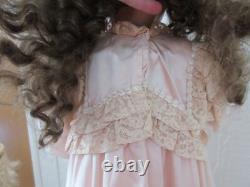 Poupée en porcelaine d'artiste signée OOAK vintage 30 Rachel robe d'enfant vintage