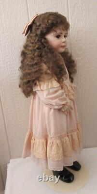 Poupée en porcelaine d'artiste signée OOAK vintage 30 Rachel robe d'enfant vintage