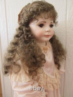 Poupée en porcelaine d'artiste signée OOAK vintage 30 Rachel robe d'enfant vintage