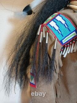 Poupée en porcelaine de chef indien amérindien faite main 22 pouces, prix de 2ème place