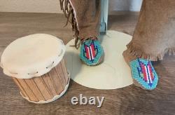 Poupée en porcelaine de chef indien amérindien faite main 22 pouces, prix de 2ème place