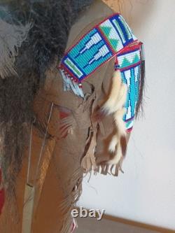 Poupée en porcelaine de chef indien amérindien faite main 22 pouces, prix de 2ème place