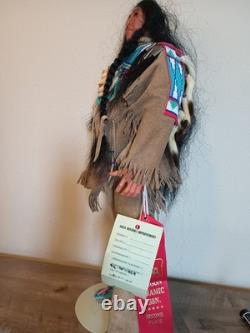 Poupée en porcelaine de chef indien amérindien faite main 22 pouces, prix de 2ème place
