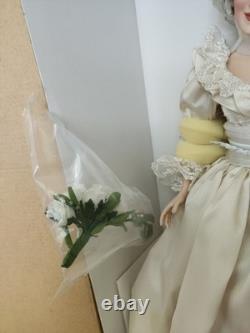 Poupée en porcelaine de collection Franklin Mint Princesse Diana robe de mariée bouquet neuve en boîte