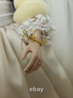 Poupée en porcelaine de collection Franklin Mint Princesse Diana robe de mariée bouquet neuve en boîte