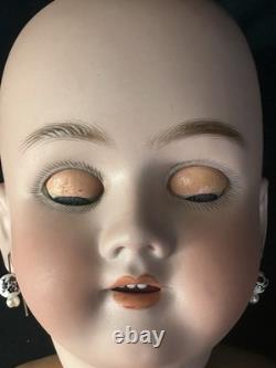 Poupée en porcelaine de collection allemande Simon Halbig Heinrich Handwerck, tête en biscuit, 28 pouces