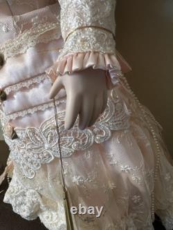 Poupée en porcelaine de reproduction antique Franklin Mint BeBe Thuillier 22 pouces NIB