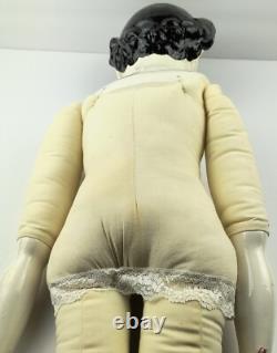 Poupée en porcelaine de style allemand vintage tête en Chine extra grande 32 pouces