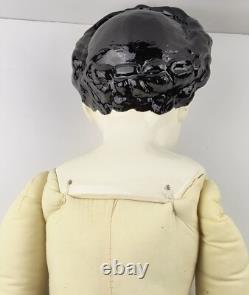 Poupée en porcelaine de style allemand vintage tête en Chine extra grande 32 pouces