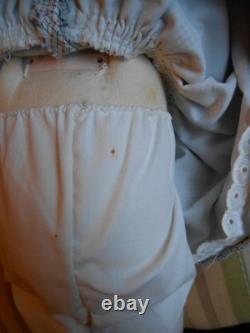 Poupée en porcelaine et en tissu vintage de 18 pouces et bouffon par l'artiste allemande Verena Eising