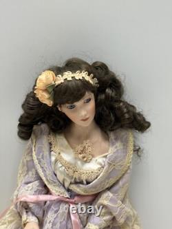 Poupée en porcelaine faite à la main, robe originale, vintage, 16 pouces