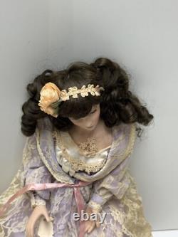 Poupée en porcelaine faite à la main, robe originale, vintage, 16 pouces