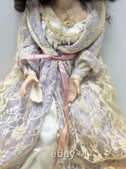 Poupée en porcelaine faite à la main, robe originale, vintage, 16 pouces