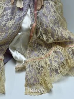 Poupée en porcelaine faite à la main, robe originale, vintage, 16 pouces