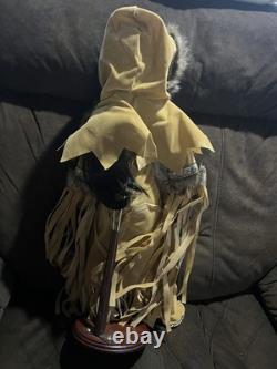 Poupée en porcelaine indienne vintage rare de 22 pouces de haut