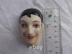 Poupée en porcelaine mi-visage Art Déco vintage époque flapper Allemagne