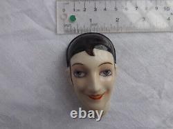 Poupée en porcelaine mi-visage Art Déco vintage époque flapper Allemagne