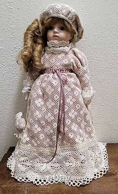 Poupée en porcelaine musicale Schmid vintage 16 des années 1980, neuve, sans boîte