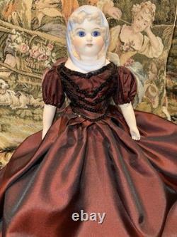 Poupée en porcelaine parienne vintage de 16 pouces Emma Clear, 1944