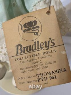 Poupée en porcelaine vintage Bradley avec de grands yeux, fille de 14 ans, Thomasina