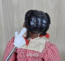 Poupée en porcelaine vintage à tête Magge, fleur de pêcher, 14 pouces, fille afro-américaine, rare, marquée Poupée en porcelaine vintage à tête Magge, fleur de pêcher, 14 pouces, fille afro-américaine, rare, marquée