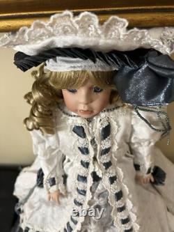 Poupée en porcelaine vintage complète Kaitlyn & Teddy par Janis Berard, 21 pouces