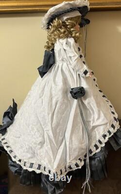 Poupée en porcelaine vintage complète Kaitlyn & Teddy par Janis Berard, 21 pouces