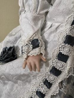 Poupée en porcelaine vintage complète Kaitlyn & Teddy par Janis Berard, 21 pouces