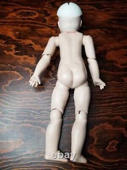 Poupée en porcelaine vintage de 21 pouces avec tissus et perruque pour un costume authentique