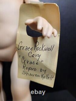 Poupée en porcelaine vintage de l'artiste Grace Cory Rockwell, créée par Sharon Kellett, reproduction allemande