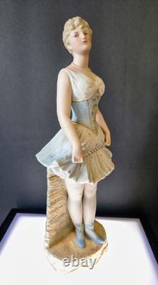 Poupée figurine en biscuit de ballerine danseuse dame Heubach victorienne allemande antique