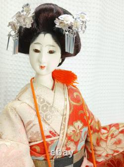 Poupée geisha japonaise vintage de 18 pouces en kimono, visage en porcelaine YOSHITOKU OBAYAMA