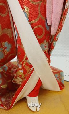 Poupée geisha japonaise vintage de 18 pouces en kimono, visage en porcelaine YOSHITOKU OBAYAMA