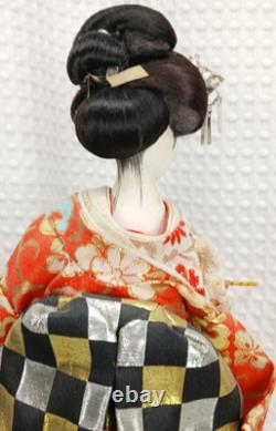 Poupée geisha japonaise vintage de 18 pouces en kimono, visage en porcelaine YOSHITOKU OBAYAMA