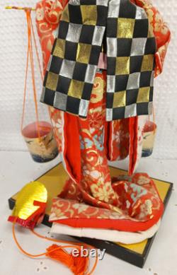 Poupée geisha japonaise vintage de 18 pouces en kimono, visage en porcelaine YOSHITOKU OBAYAMA