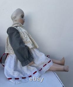 Poupée habillée vintage française Bru Junr réplique nordique, 35 pouces de haut