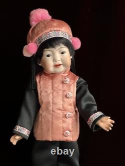 Poupée orientale en porcelaine vintage 16, reproduction de l'antique allemande Kestner JDK 243.