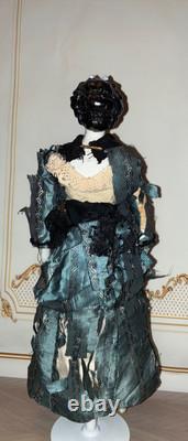 Poupée rare en porcelaine Parian Limbach, dame irlandaise, reine, cheveux hautement sculptés, 14 pouces